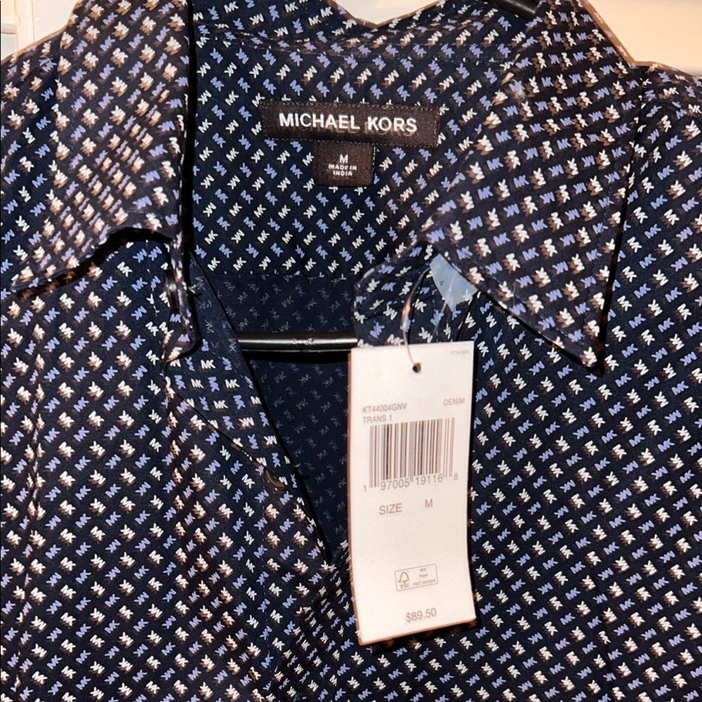 Michael Kors Blue Casual Button Down Shirt